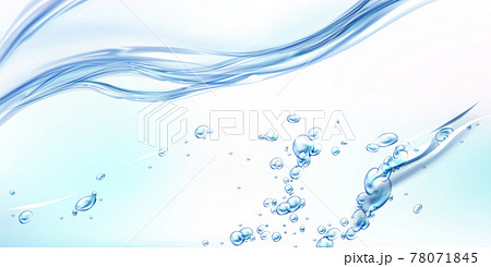 Fresh clean water wave with bubbles and drops 78071845