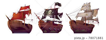 Ships after shipwreck, old broken sail boats Ships after shipwreck, old broken sail boats 78071881