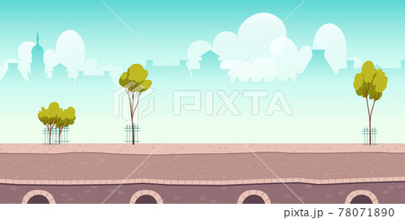 Summer river promenade or bridge with green trees Summer river promenade or bridge with green trees 78071890