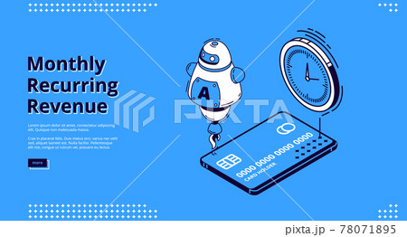 Monthly recurring revenue isometric landing page Monthly recurring revenue isometric landing page 78071895