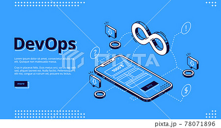 Landing page of DevOps, development operations Landing page of DevOps, development operations 78071896