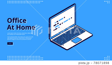 Landing page of home office with laptop 78071898