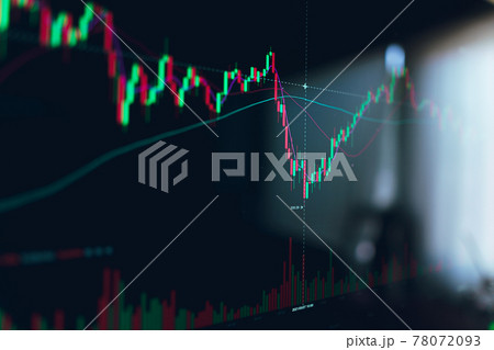 Graph on screen Investment graph screen in computer 78072093