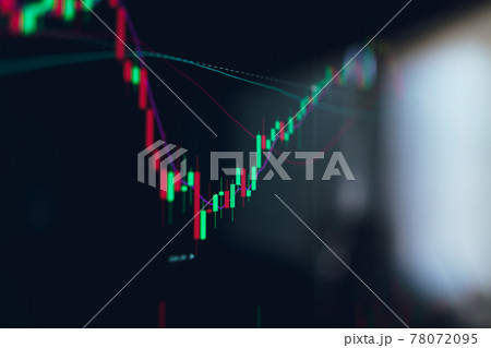 Graph on screen Investment graph screen in computer 78072095