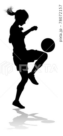 Female Soccer Football Player Woman Silhouette 78072157