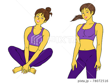 フィットネスインストラクターの女性2セット 78072516