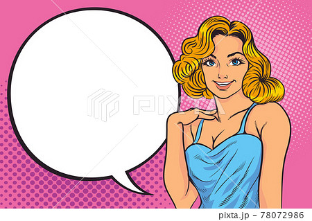 Pop Art girl with the speech bubble 78072986