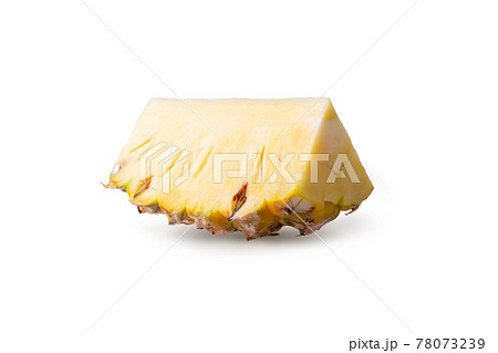 Pineapple slices isolated on a white background. 78073239