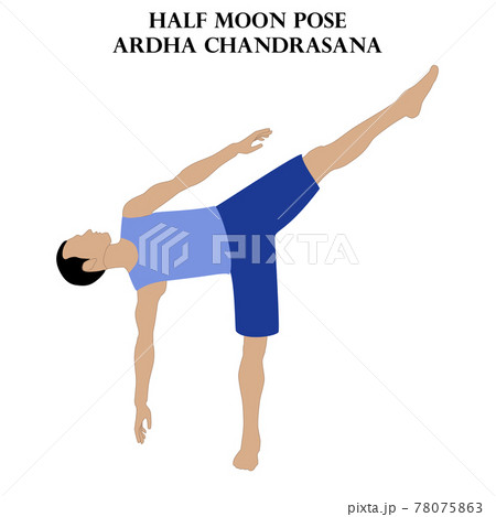 Women practicing yoga in Half Moon exercise, Ardha Chandrasana pose in  class Stock Photo by ©Koldunov 282032232