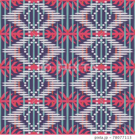 Ikat seamless pattern as cloth, curtain, textile design, wallpaper, surface texture background. 78077113