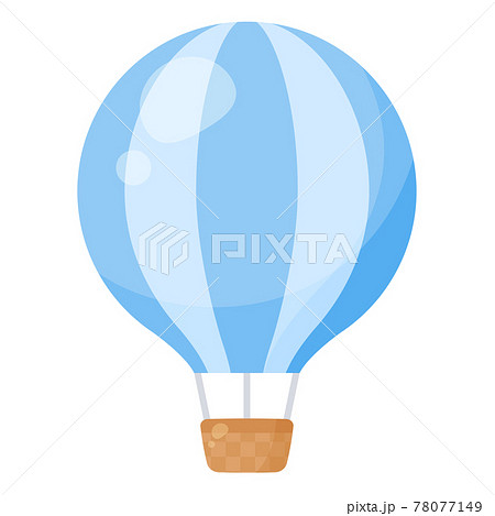 かわいい気球のイラスト 水色のイラスト素材