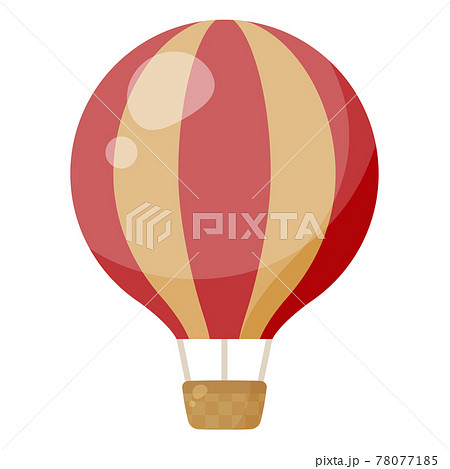 かわいい気球のイラスト レトロ 赤 金のイラスト素材