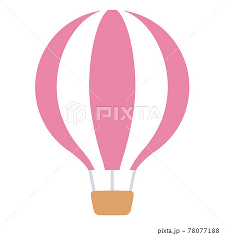 かわいい気球のイラスト ピンク 白 フラットのイラスト素材