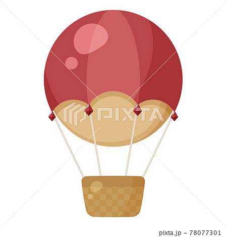 かわいいエアバルーンのイラスト レトロ 赤 金のイラスト素材