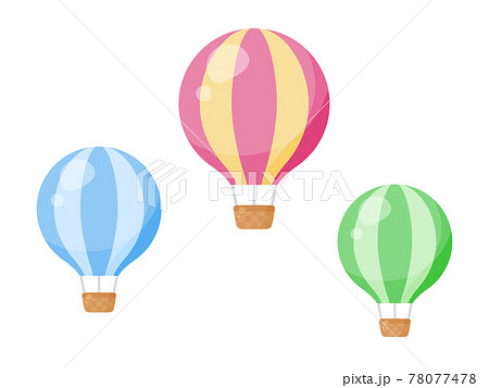 かわいい気球のイラスト 3個のイラスト素材