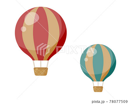 かわいい気球のイラスト 2個 レトロのイラスト素材