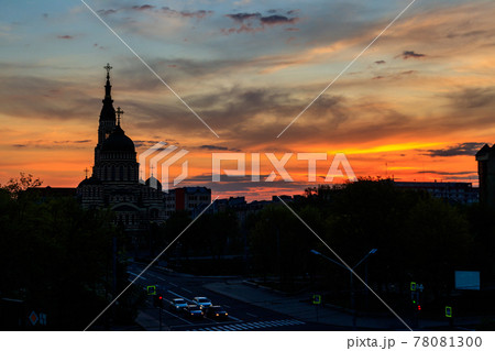 View of Annunciation cathedral at sunset in Kharkov, Ukraine View of Annunciation cathedral at sunset in Kharkov, Ukraine 78081300
