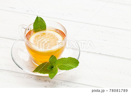 Herbal tea with mint and lemon. Tea cup 78081789