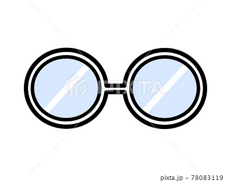 白縁丸眼鏡のイラスト素材02のイラスト素材
