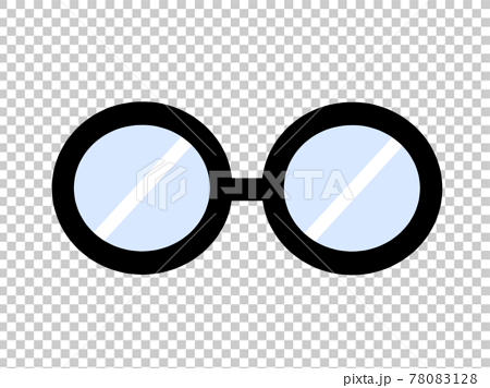 黒縁丸眼鏡のイラスト素材02のイラスト素材