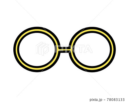 黄縁丸眼鏡のイラスト素材のイラスト素材