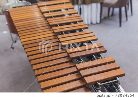 Closeup shooting of my marimba made of rosewood. 78084554