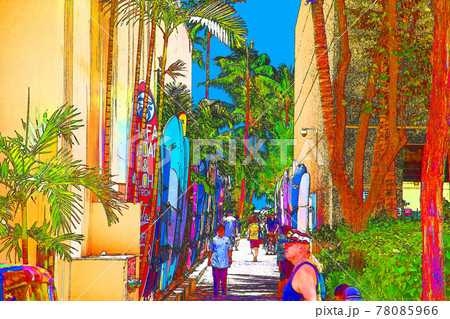 ハワイ (Cloudless version　Hawaii Honolulu Waikiki) 78085966