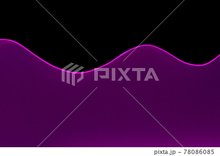 Waving water in aquarium in neon light against black background 78086085