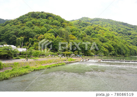 新緑の嵐山 渡月橋 大堰川 京都 新緑の嵐山 渡月橋 大堰川 京都 78086519