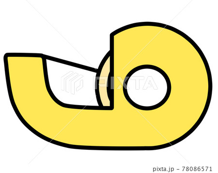 黄色いセロテープのイラスト素材 78086571