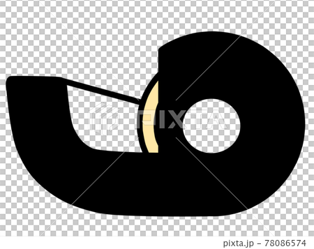 Illustration material of black cellophane tape Illustration material of black cellophane tape 78086574