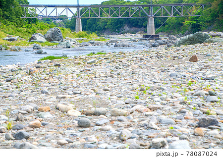 玉淀河原　正喜橋下流　春の荒川　荒川橋梁 78087024