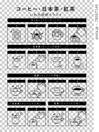 珈琲・紅茶・お茶の入れ方ピクト 珈琲・紅茶・お茶の入れ方ピクト 78087148