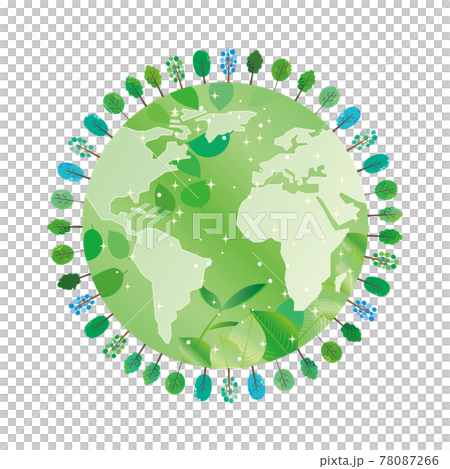 綠色與地球的環保形象插畫 78087266