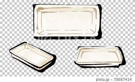 Illustration material: Empty plate color illustration set 78087414