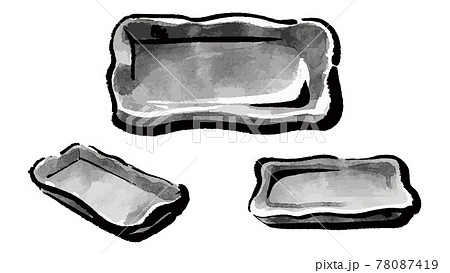 イラスト素材 空の皿 カラーイラスト セットのイラスト素材