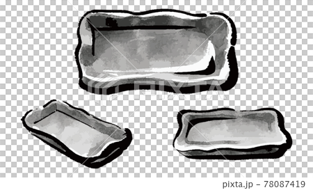 Illustration material: Empty plate color illustration set 78087419