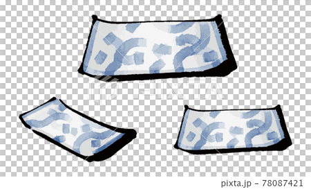 Illustration material: Empty plate color illustration set 78087421