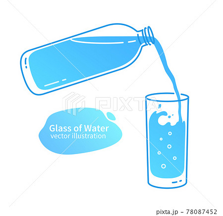 Bottle pouring down water in glass 78087452