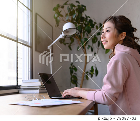 PCを操作する女性 PCを操作する女性 78087703