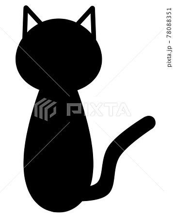 黒猫のシルエットイラスト素材02のイラスト素材