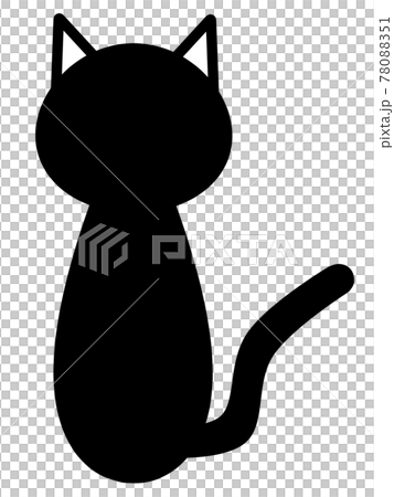黒猫のシルエットイラスト素材02 78088351