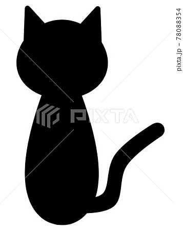 黒猫のシルエットイラスト素材03のイラスト素材
