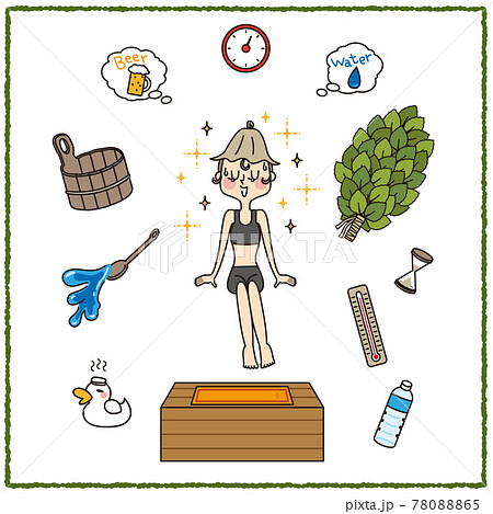 水着の女性のサウナセット 水着の女性のサウナセット 78088865