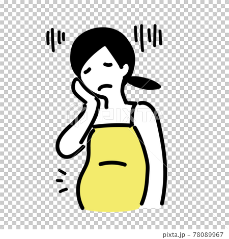 体重が増えて落ち込む シンプルな 女性 78089967