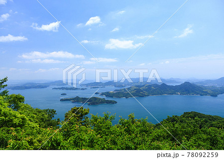 瀬戸内海のしまなみ 広島県三原市の竜王山 瀬戸内海のしまなみ 広島県三原市の竜王山 78092259