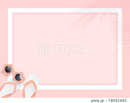 夏をイメージしたピンク色の背景のイラスト素材