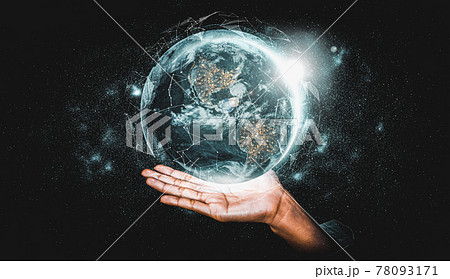 Global network connection covering earth with link of innovative perception 78093171