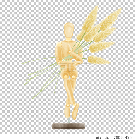 デッサン用モデル人形3種の手描き水彩風イラスト デッサン用モデル人形3種の手描き水彩風イラスト 78093456