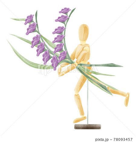 デッサン用モデル人形3種の手描き水彩風イラスト 78093457